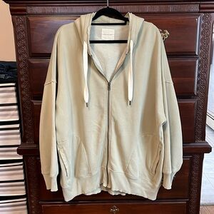 American Eagle L/XL light green sweat jacket very good condition